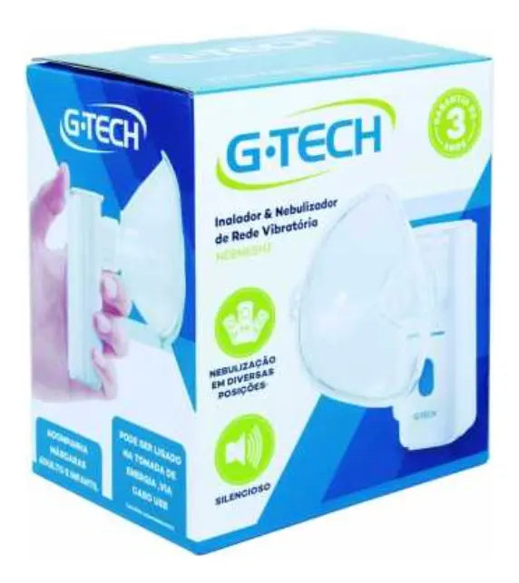 Inalador G-tech Nebmesh 2 Mesh Silencioso Portátil Branco