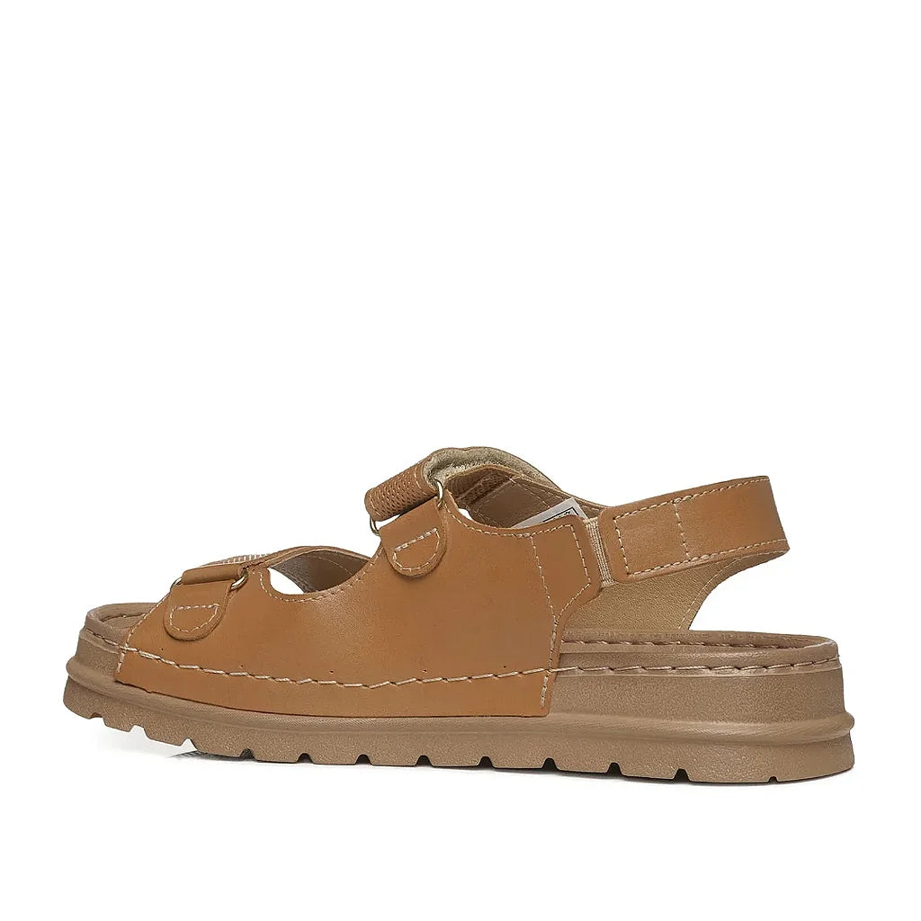 Sandália Pegada Feminina em Couro Camel 234704-07