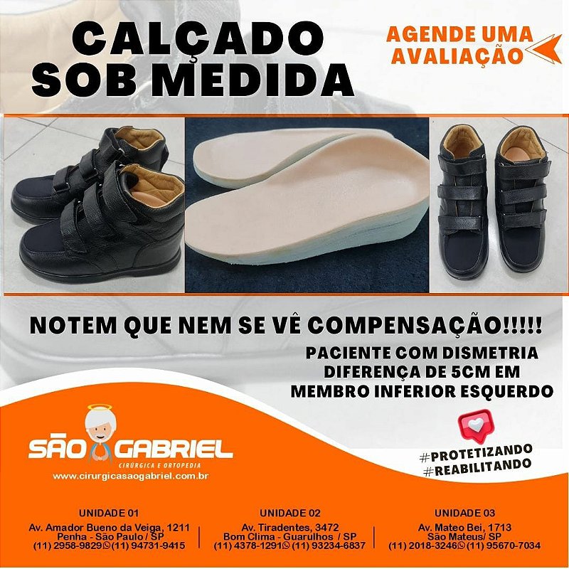 Calçado Sob Medida com Compensação | Cirúrgica São Gabriel