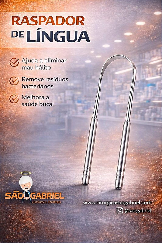 Raspador de Língua Aço Inox | Cirurgica São Gabriel