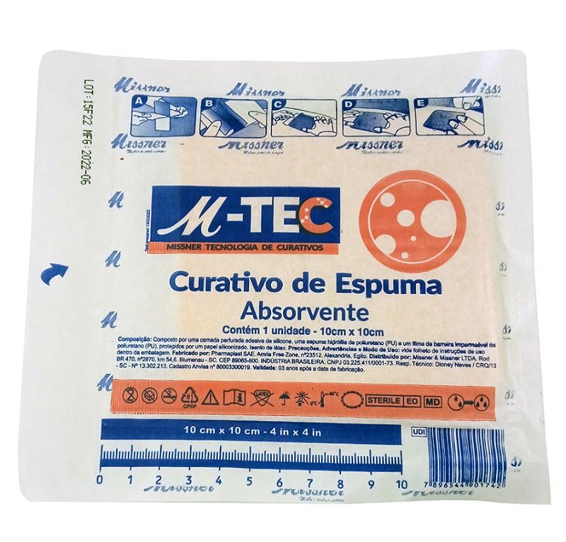 Curativo Espuma Absorvente 10x10cm Borda — foto 3