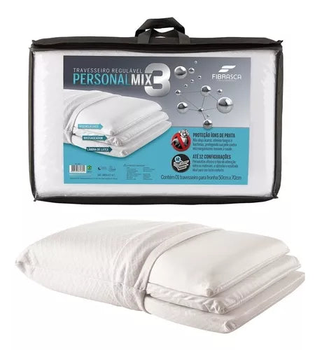 Travesseiro Regulável Antibacteriana Personal Mix 3 Fibrasca