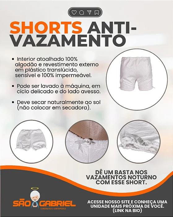 Shorts Anti Vazamento Noturno Adulto