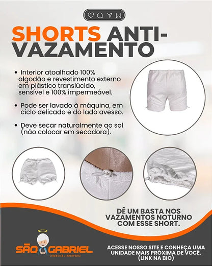 Shorts Anti Vazamento Noturno Adulto