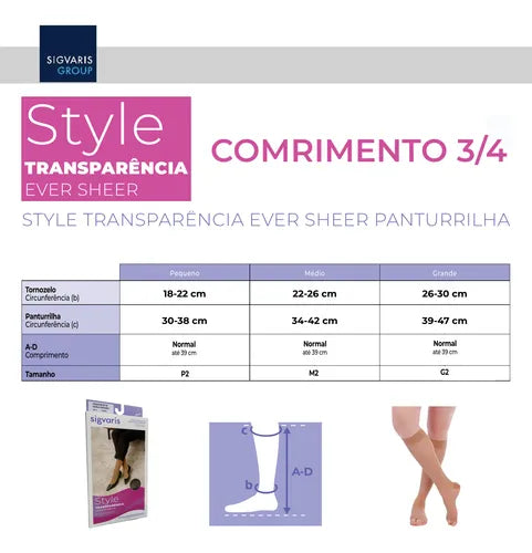 Meia Compressão 3/4 Ever Sheer 20-30mmHg — foto 3