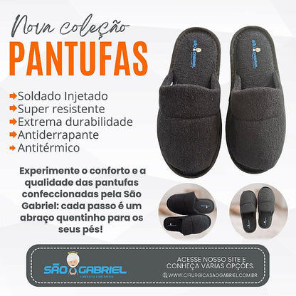 Pantufa Antiderrapante Aberta Preta