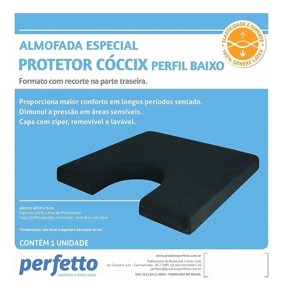 Almofada Quadrada Coccix Perfil Baixo Latex Perfetto