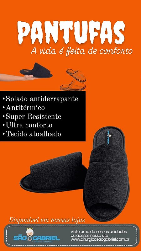 Pantufa Antiderrapante Aberta Preta — foto 2