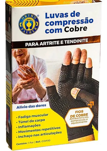Luva Compressão Cobre Artrite Orthopauher