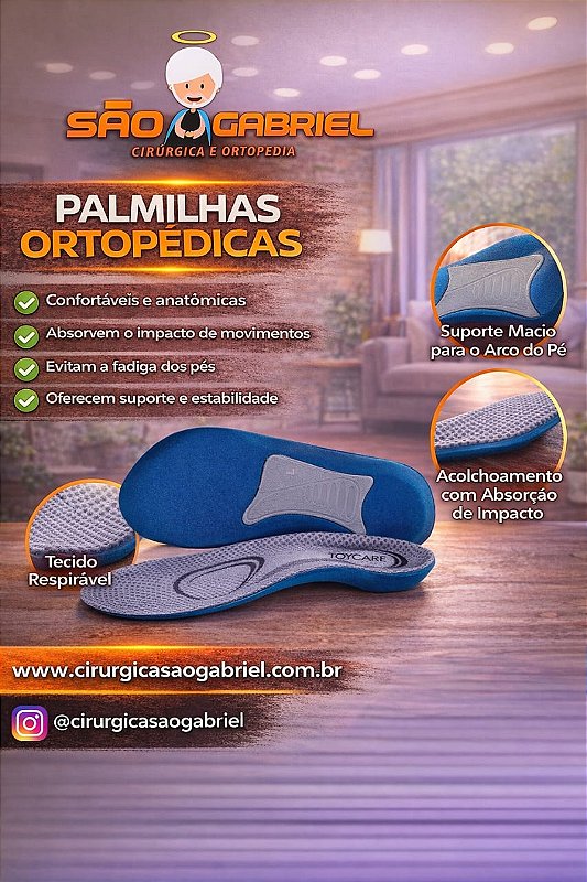 Palmilha Fascite Plantar 3/4 Tovcare 41-46 | Cirurgica São Gabriel