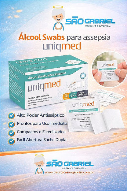 Álcool Swab Uniqmed c/100 Unidades — foto 2