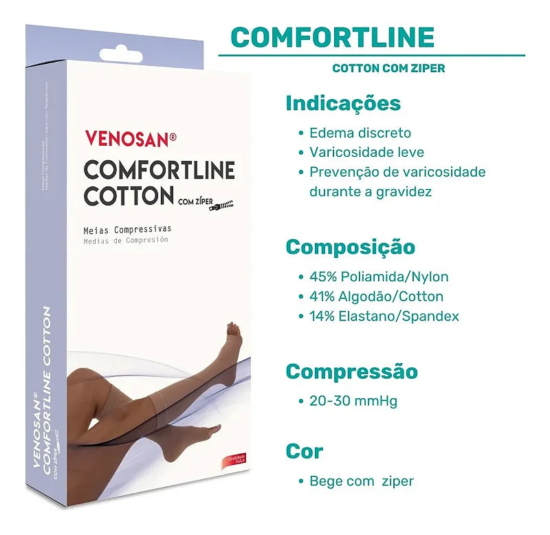 Meia Compressão 3/4 Zíper 20-30mmHg Venosan — foto 3