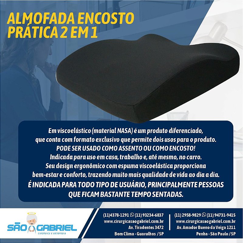 Almofada Encosto Prática 2 em 1 Viscoelástica — foto 4