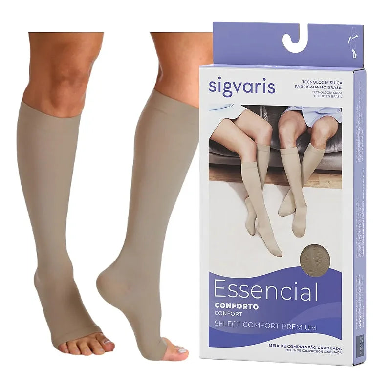 Meia Compressão 3/4 20-30mmHg Ponteira Aberta Sigvaris Select Comfort | Cirurgica São Gabriel