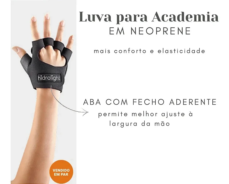 Luva Neoprene Academia Conforto Hidrolight — foto 3