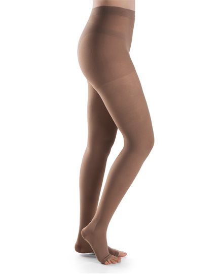 Meia Elástica de Compressão para varizes Meia calça Sigvaris Basic 20-30 mmhg Ponteira aberta Preta