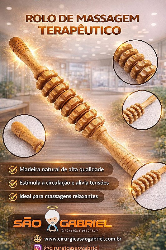 Rolo Massageador Corporal Madeira