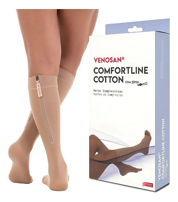 Meia Compressão 3/4 Zíper 20-30mmHg Venosan