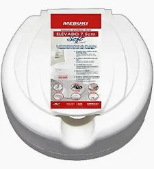 Assento Elevado de Vaso Sanitário Oval Soft Mebuki com Tampa - 7,5cm