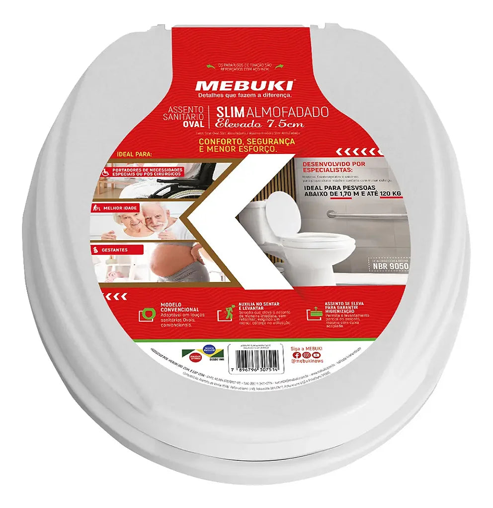 Assento Elevado almofadado 7,5cm Mebuki
