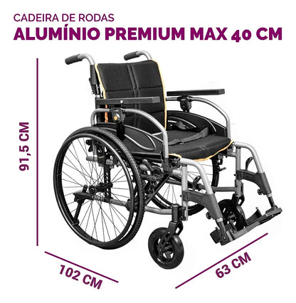 Cadeira De Rodas Premium Max Alumínio Hidrolight T46 Até 150kg