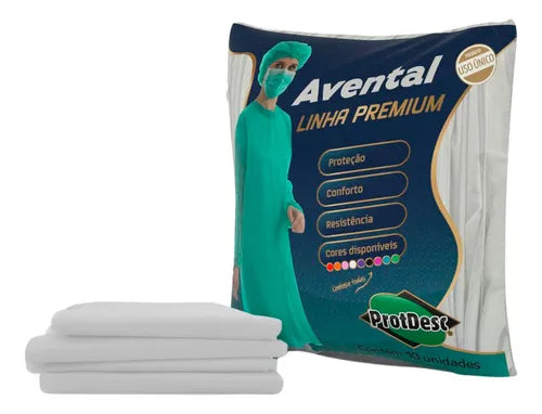 Avental Descartável Manga Longa TNT 20g