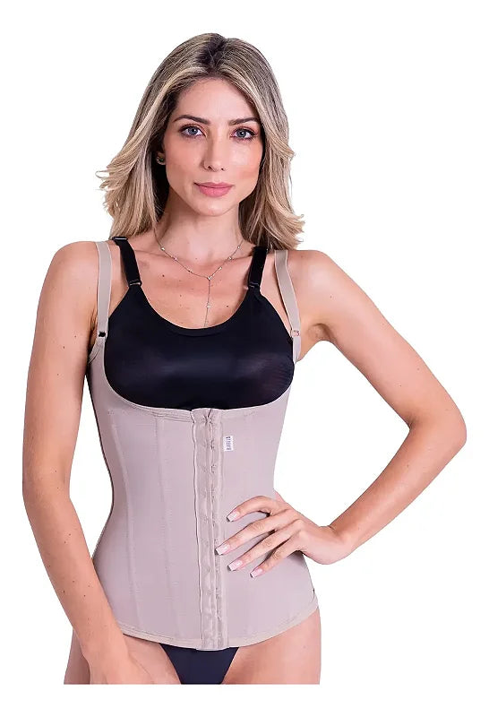 Corselet Modelador 8 Barbatanas Bege