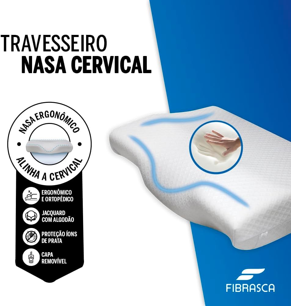 Travesseiro Nasa Ortopédico Cervical Fibrasca
