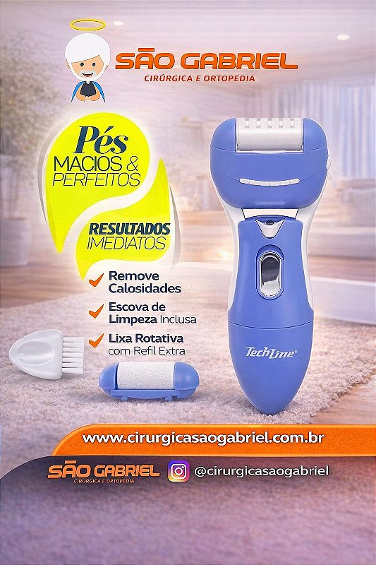 Esfoliador Elétrico para Pés Techline | Cirurgica São Gabriel
