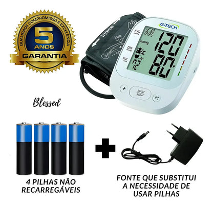 Aparelho De Medir Pressão Digital Gtech La800 Fonte E Pilhas