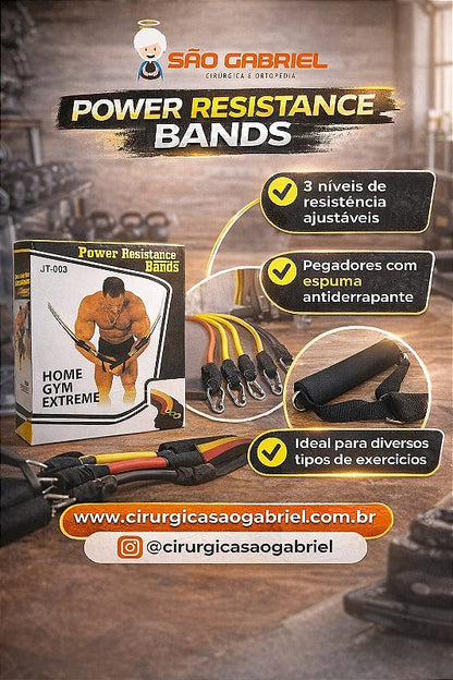Kit Elástico Extensor 11 Peças Treino Completo