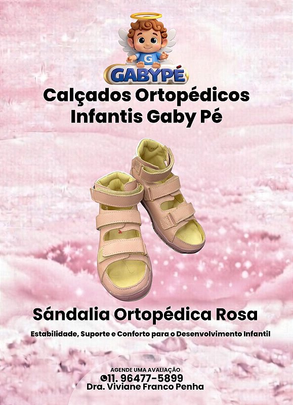 Sandália Ortopédica Infantil Rosa GP2