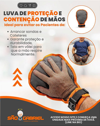 Luva Contenção Proteção de Mãos Longevitech