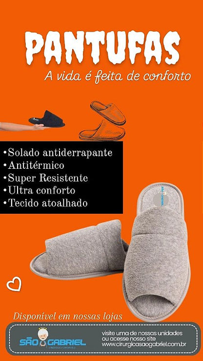 Pantufa Antiderrapante Aberta Cinza — foto 3