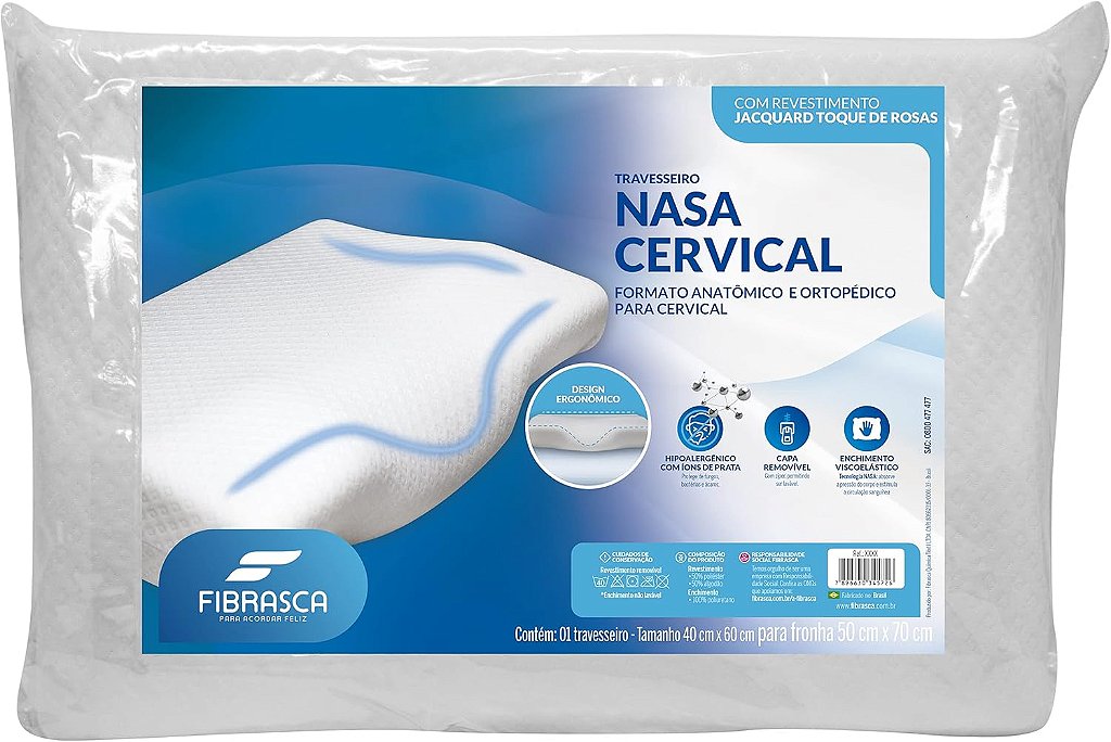 Travesseiro Nasa Ortopédico Cervical Fibrasca