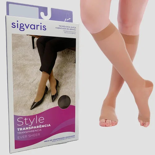 Meia Compressão 3/4 Ever Sheer 20-30mmHg