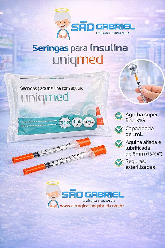 Seringas para Insulina 1mL 31G 6mm