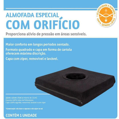 Almofada Quadrada Com Orificio Látex 209044 Perfetto