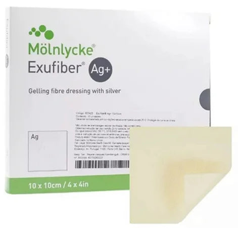 Curativo Exufiber Ag 10x10cm Molnlycke