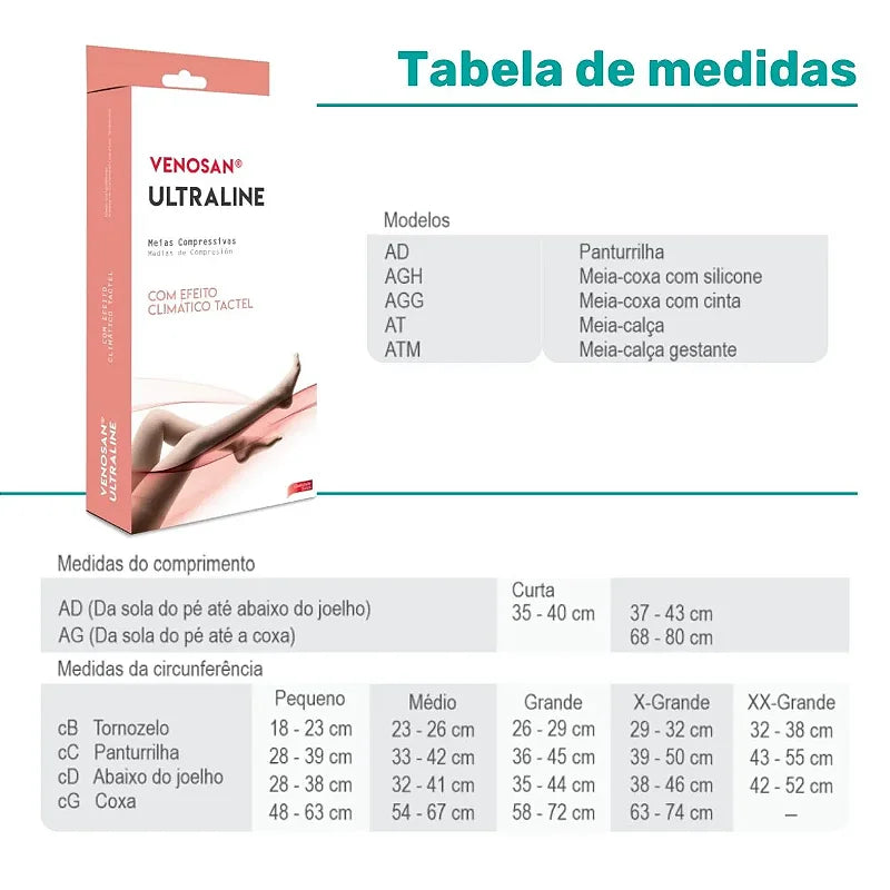 Meia compressão 3/4 20-30mmHg preta — foto 3