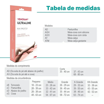 Meia compressão 3/4 20-30mmHg preta — foto 3