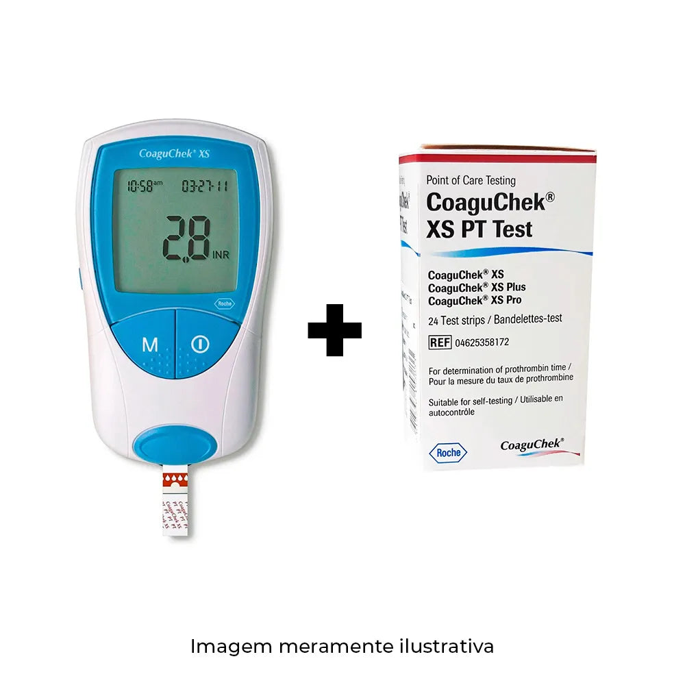 Coagucheck XS Kit + Tiras Coaguchek Xs PT caixa com 24 - Roche