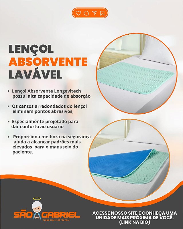 Lençol Absorvente Lavável Longevitech
