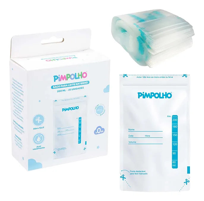 Saco Para Leite Materno 200ml 25un Pimpolho
