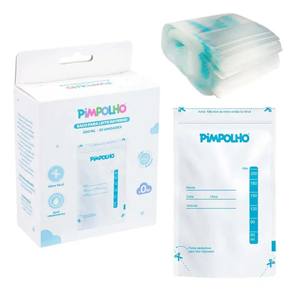Saco Para Leite Materno 200ml 25un Pimpolho