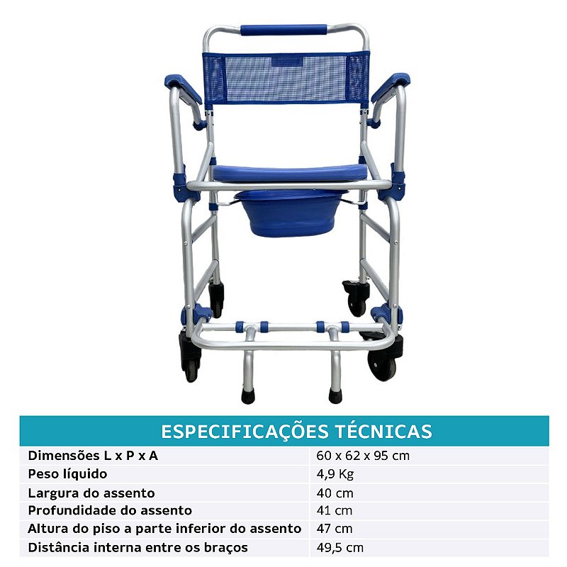Cadeira de Banho D55 Dellamed Dobrável — foto 2