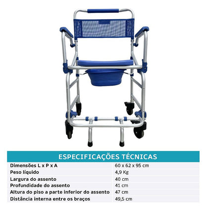 Cadeira de Banho D55 Dellamed Dobrável — foto 2