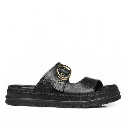Chinelo Pegada Feminino em Couro Preto 234701-03 Preto