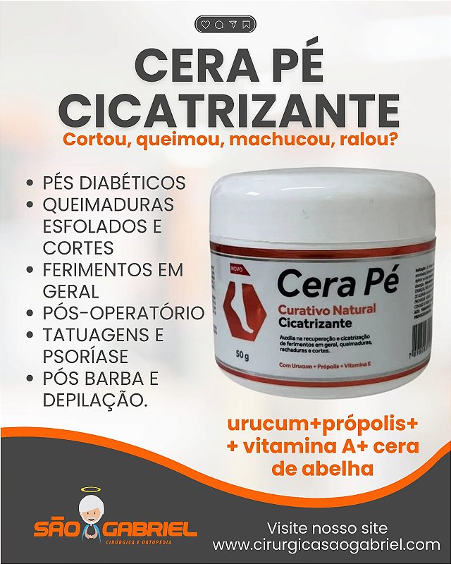 Cera Pé Curativo Natural Cicatrizante 50g