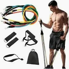 Kit Elástico Extensor 11 Peças Treino Completo — foto 2